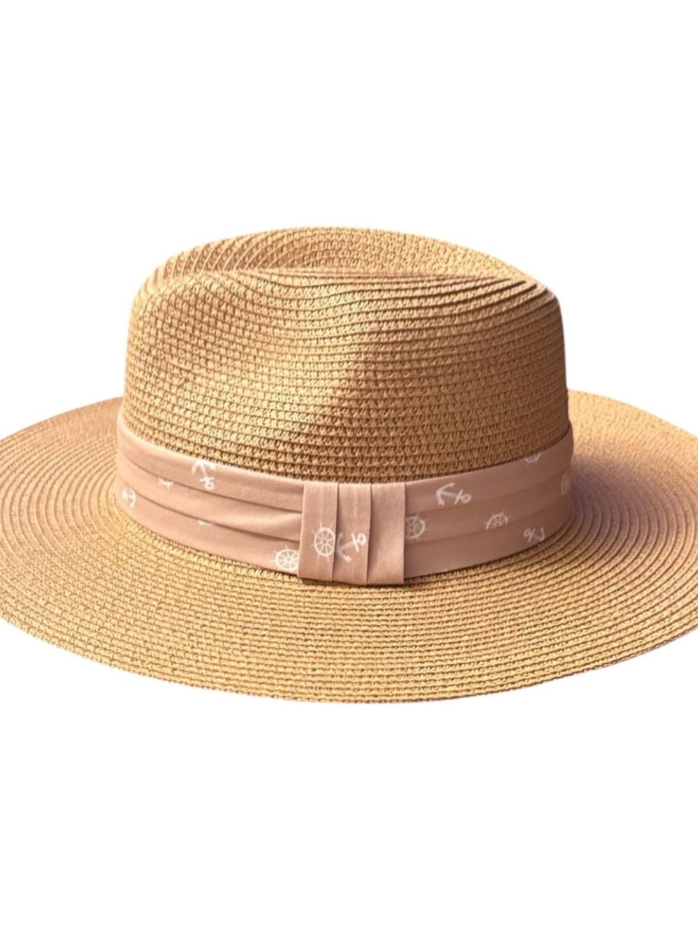 Sunsations Woven Straw Sun Hat with Ribbon Band - Tan